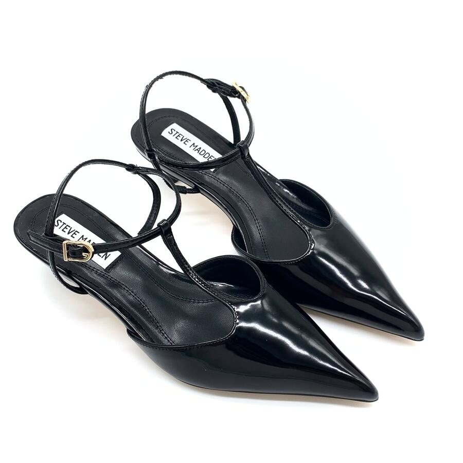 Steve Madden Chanel con cinturino nero in vernice 