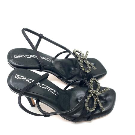 Giancarlo Paoli sandalo con fiocco strass nero