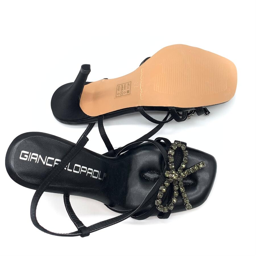 Giancarlo Paoli sandalo con fiocco strass nero