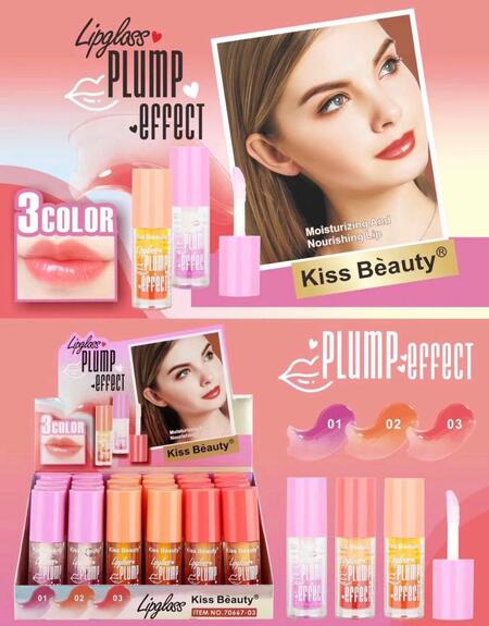 KISS BEAUTY LIP GLOSS  PLUMP EFFECT [Conf. da 24 pezzi ]