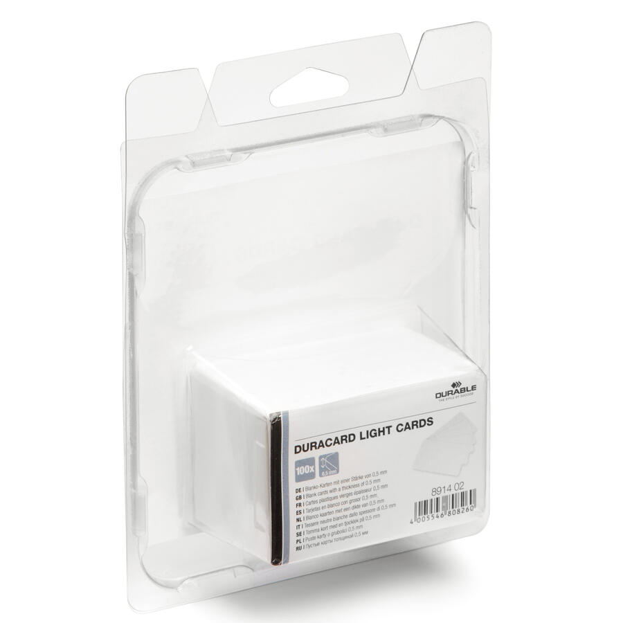 Tessera Bianca formato IDCARD per stampante Duracard ID300 DURABLE - conf. 100 pz