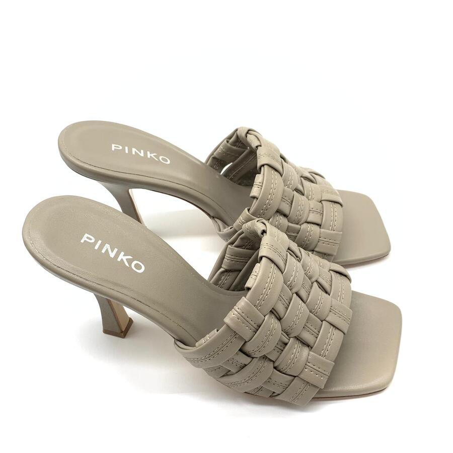 Pinko Corinna Sabot sandalo intreccio eco pelle grigio