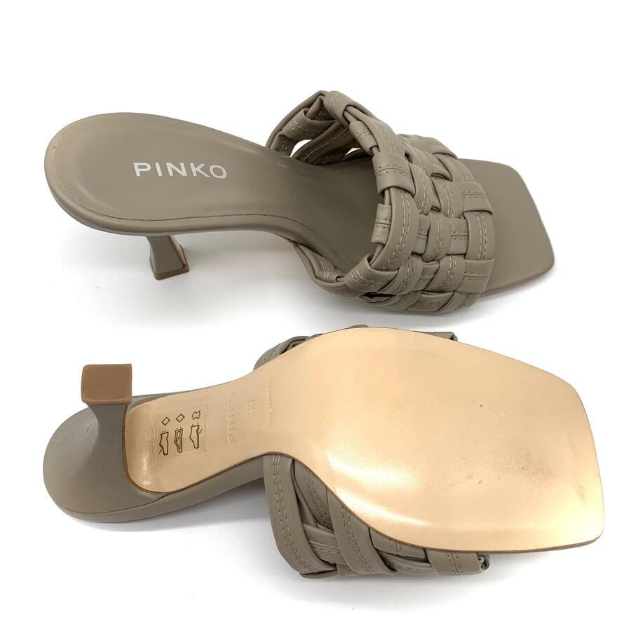 Pinko Corinna Sabot sandalo intreccio eco pelle grigio
