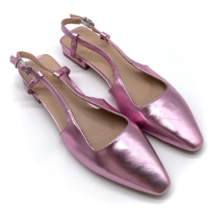 Nora ballerina Slingback laminato cipria
