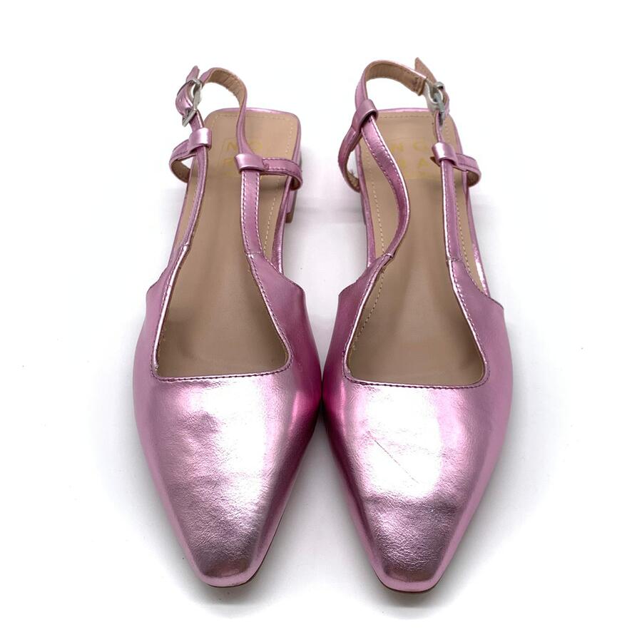 Nora ballerina Slingback laminato cipria