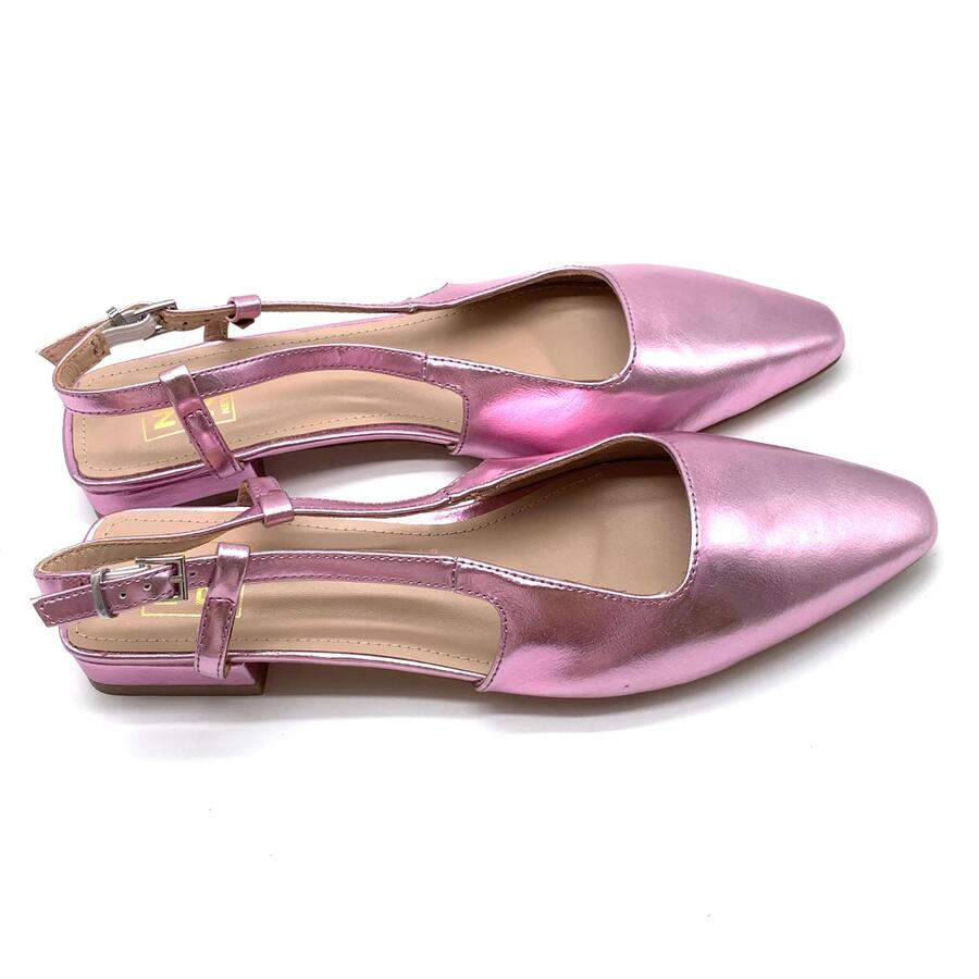Nora ballerina Slingback laminato cipria