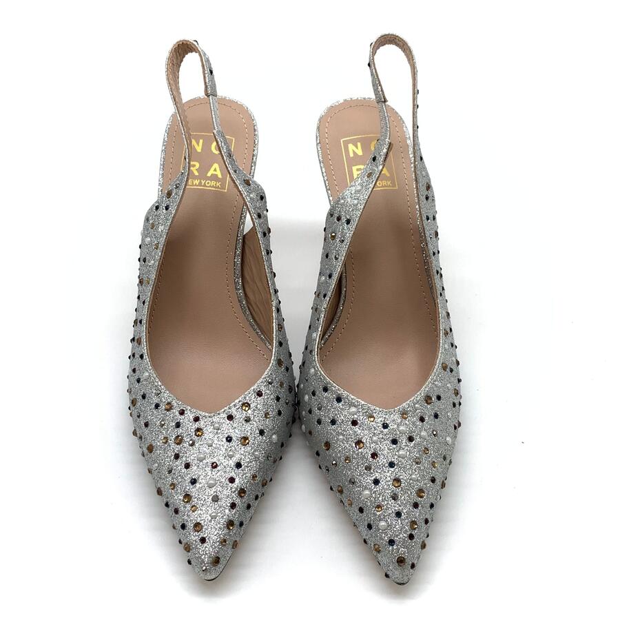 Nora Chanel glitter argento con strass Multicolor