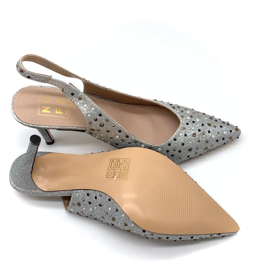 Nora Chanel glitter argento con strass Multicolor