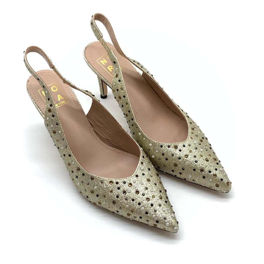 Nora Chanel glitter platino con strass Multicolor 