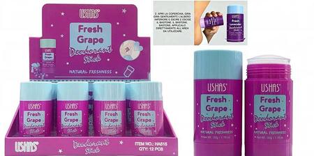 USHAS DEODORANTE STICK FRESH GRAPE DA 50 GR [Conf.da 12 pezzi]