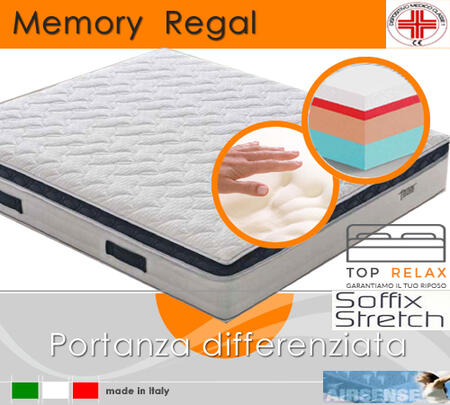 Materasso Memory Regal Dispositivo Medico Quattro Strati da cm 115x195 Made in Italy - Top Relax