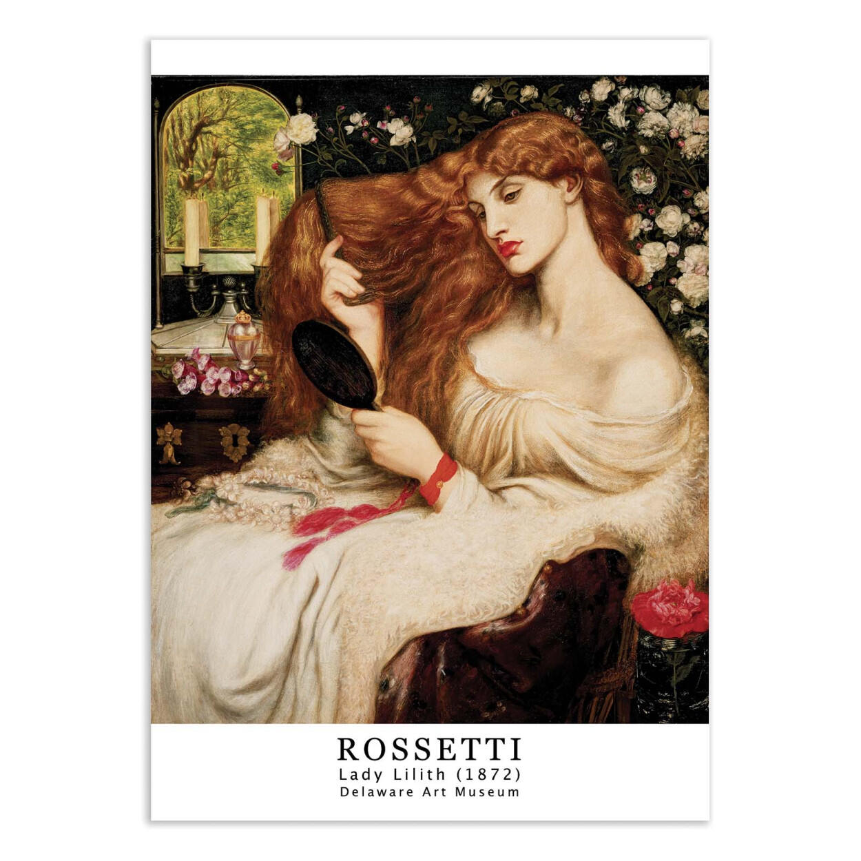 Wall Editions, Stampa Fine Art 30x40 cm: Lady Lilith (1868) - Dante Gabriel Charles Rossetti