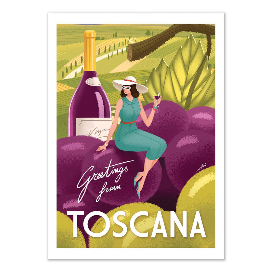Wall Editions, Stampa Fine Art 30x40 cm: Greetings from Toscana - Andrea de Santis