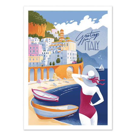 Wall Editions, Stampa Fine Art 30x40 cm: Atrani coast - Andrea de Santis