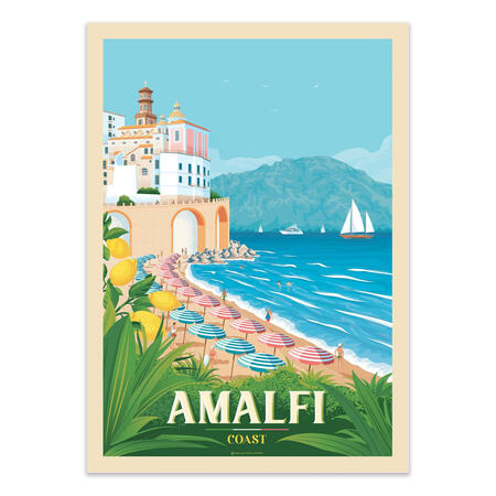 Wall Editions, Stampa Fine Art 30x40 cm: Amalfi Coast - Olahoop Travel Posters