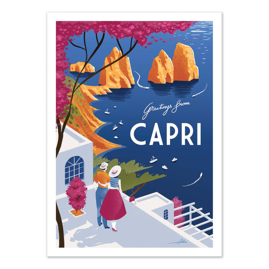 Wall Editions, Stampa Fine Art 30x40 cm: Capri - Andrea de santis