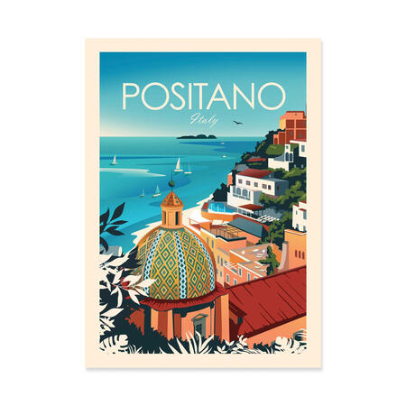 Wall Editions, Stampa Fine Art 30x40 cm: Positano Italy - Studio Inception