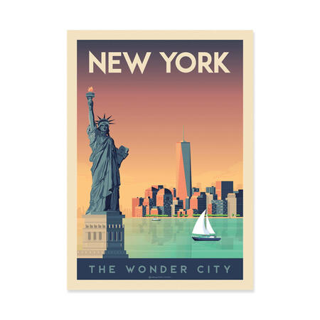 Wall Editions, Stampa Fine Art 30x40 cm: New York - Olahoop Travel Posters