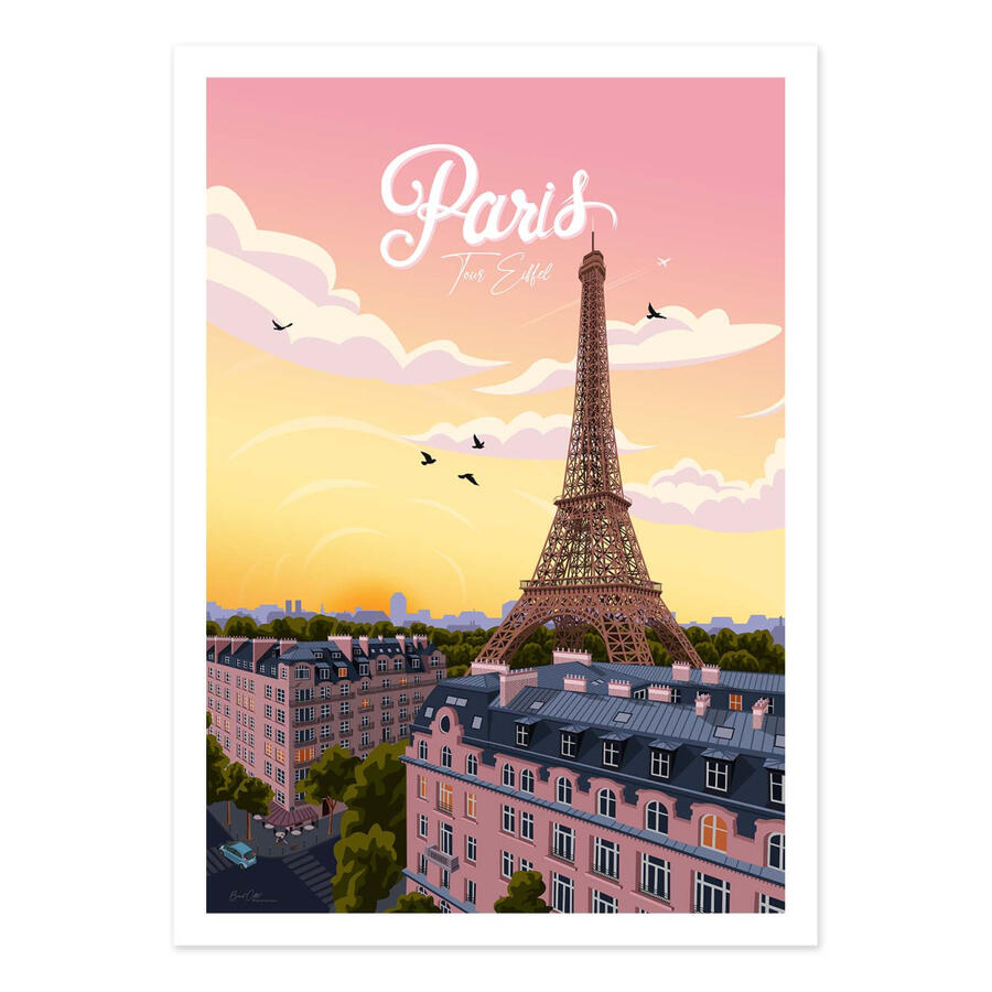 Wall Editions, Stampa Fine Art 30x40 cm: Paris Tour Eiffel - Benoit Collet