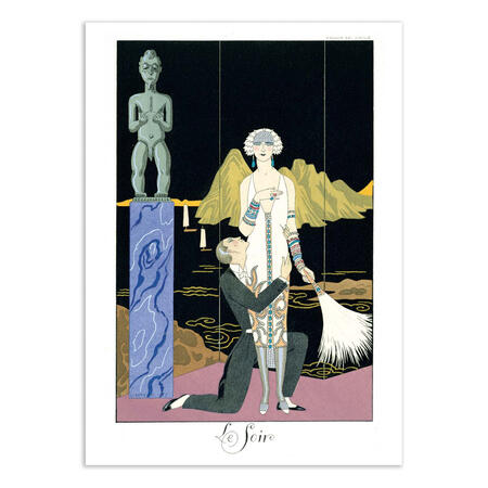 Wall Editions, Stampa Fine Art 30x40 cm: Le soir, 1925 - Georges Barbier
