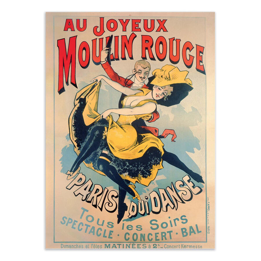 Wall Editions, Stampa Fine Art 30x40 cm: Au Moulin Rouge, 1890 - Jules Cheret