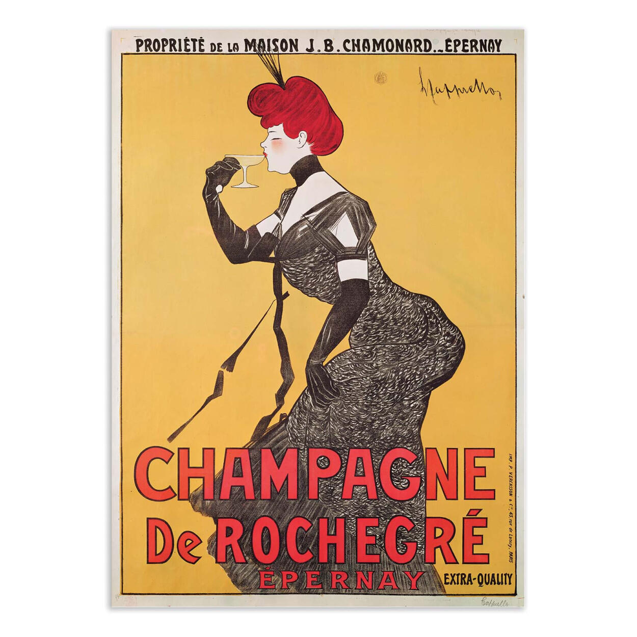 Wall Editions, Stampa Fine Art 30x40 cm: Champagne de Rochegre - Leonetto Cappiello