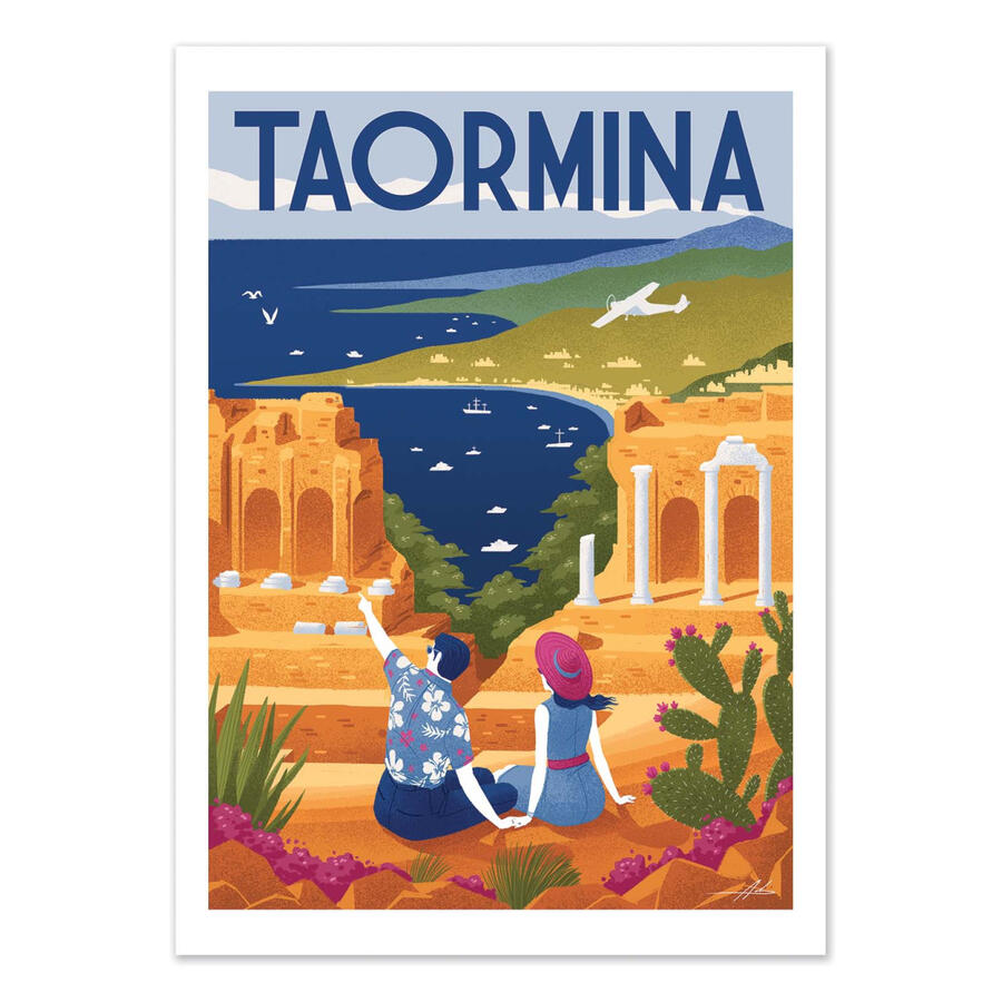 Wall Editions, Stampa Fine Art 30x40 cm: Taormina - Andrea de Santis