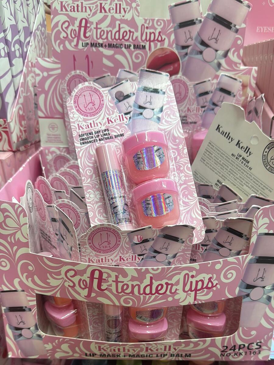 KATHY KELLY SOFT TENDER LIPS LIP MASK + MAGIC LIP BALM (Similare Arabo) [Conf. da 24 pezzi]