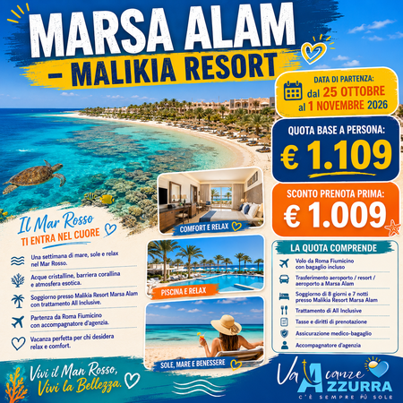 25 OTTOBRE 2026 - MARSA ALAM - MALIKIA RESORT 