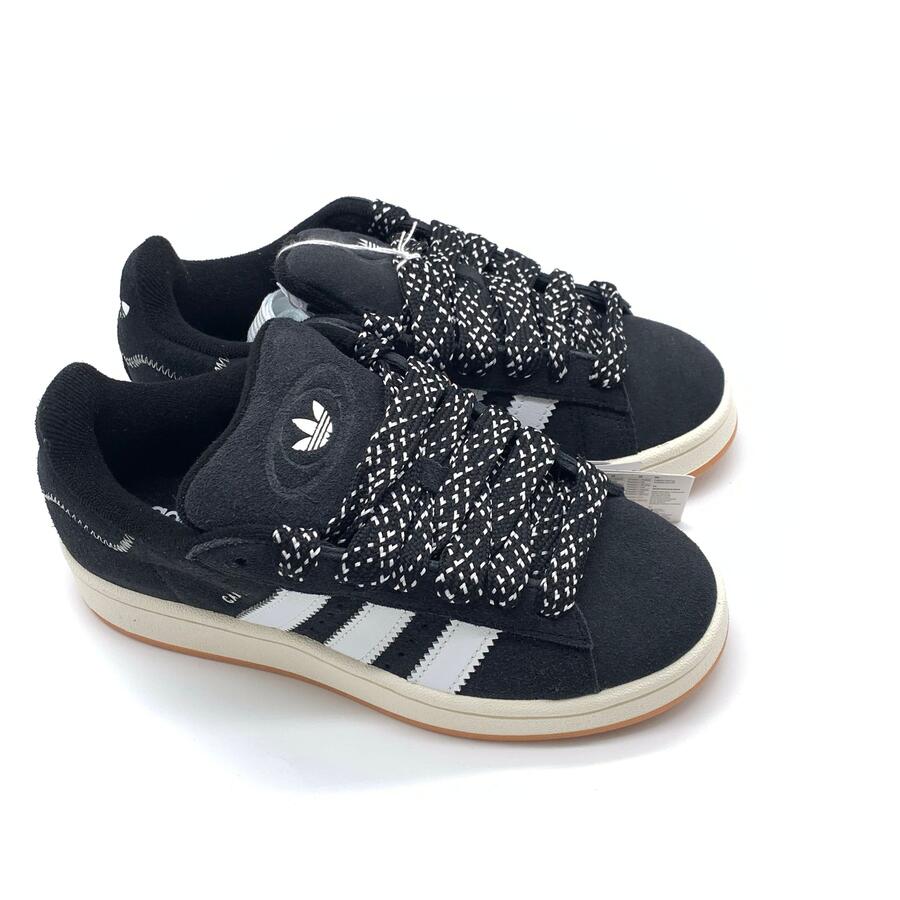 Adidas campus sneaker nera cuciture bianche 
