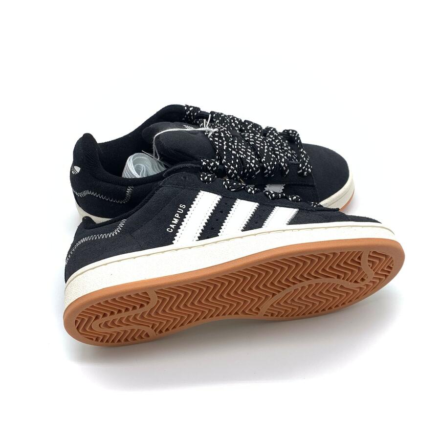 Adidas campus sneaker nera cuciture bianche 