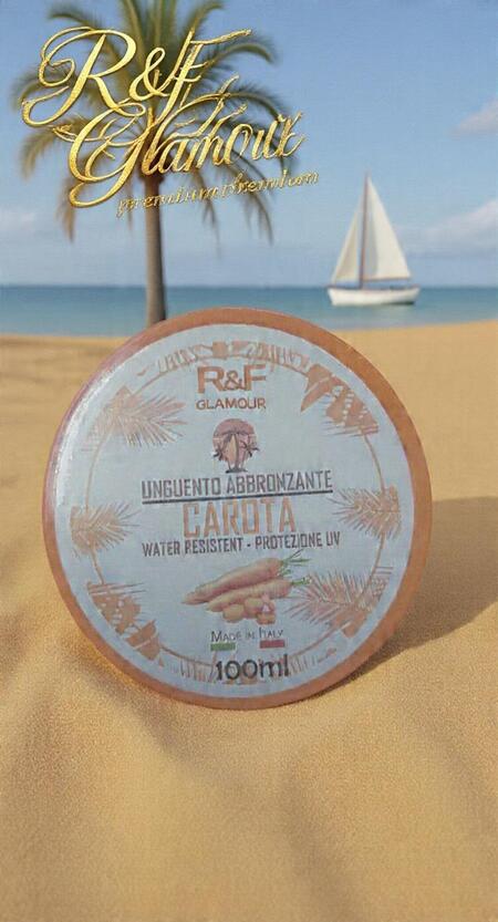 R&F GLAMOUR UNGUENTO ABBRONZANTE CAROTA  PROTEZIONE UV DA 100 ml
 [Conf.da 6 pezzi]