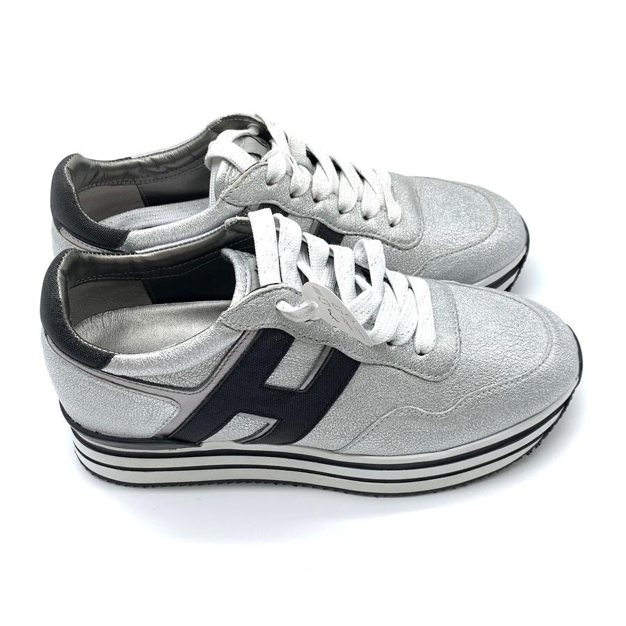 Hogan midi platform H silver glitter/black