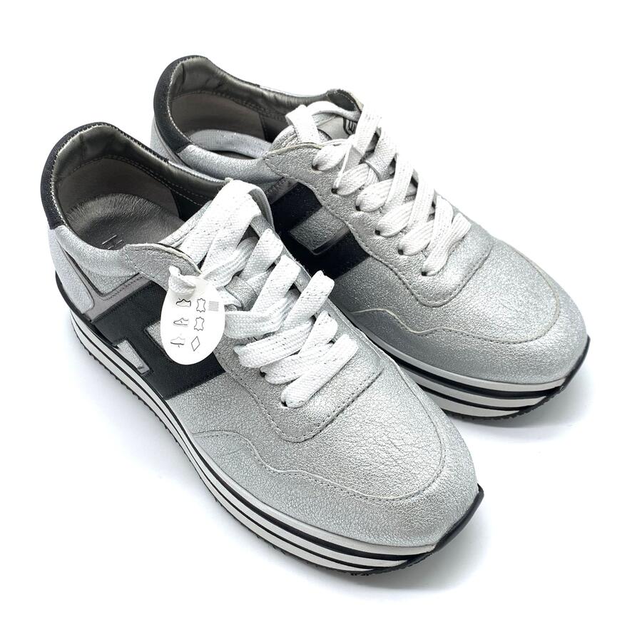 Hogan midi platform H silver glitter/black