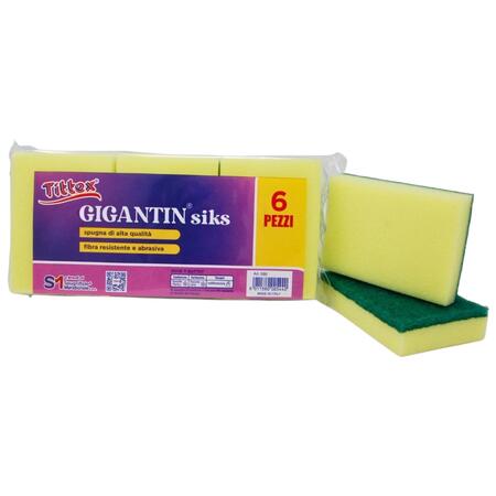 TITTEX SPUGNA GIGANTIN 6 PEZZI (Confezione da 12 pezzi)