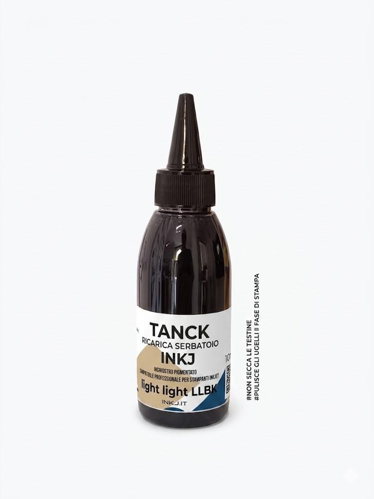 inchiostro LIGHT LIGHT BLACK LLBK pigmentato TANK  compatibile per epson ecotank,  tutti i modelli 100 ml.