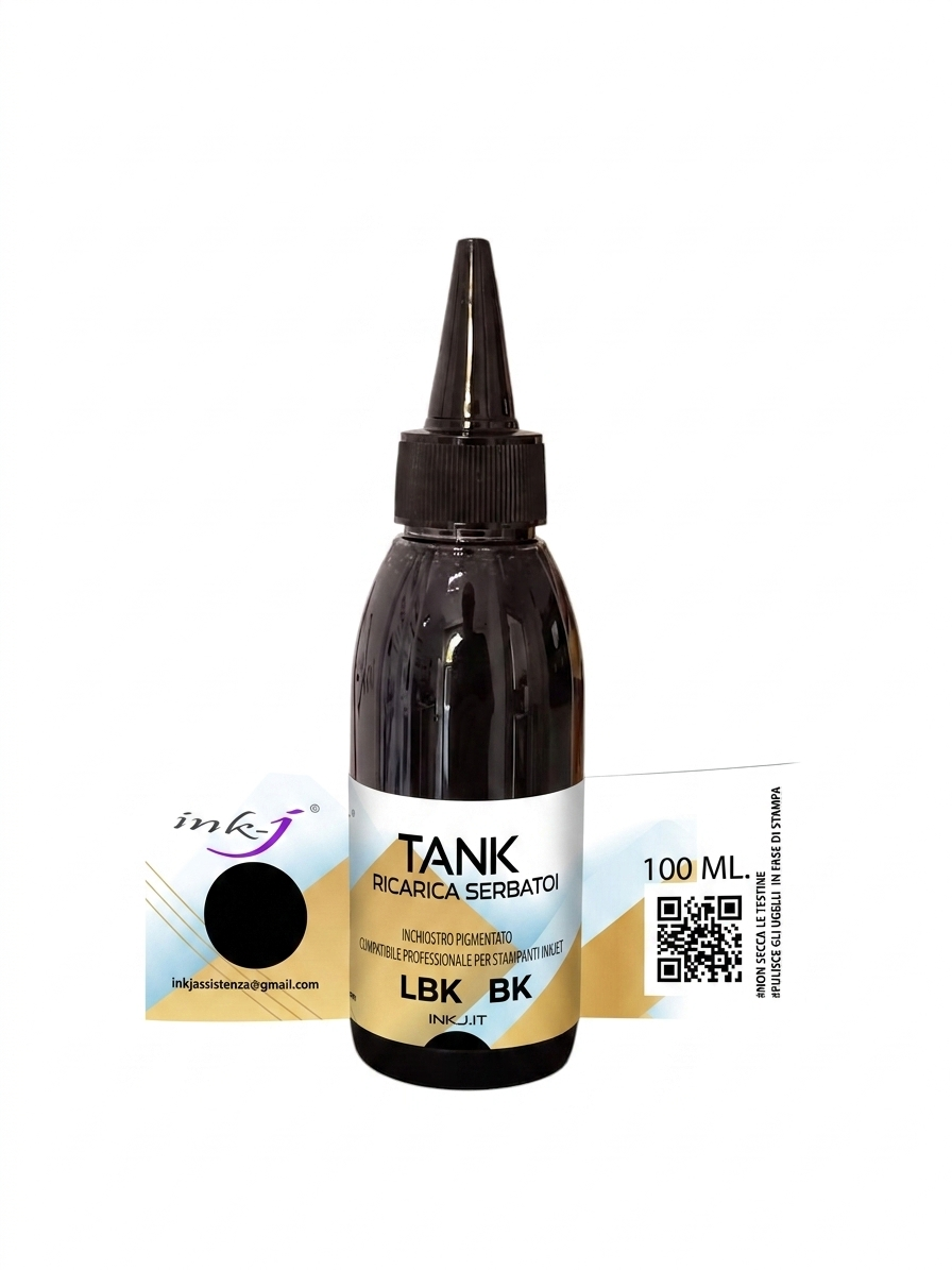  inchiostro LIGHT BLACK LBK pigmentato TANK  compatibile per epson ecotank,  tutti i modelli 100 ml.