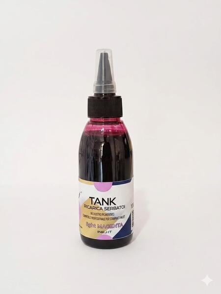 inchiostro light magenta LM pigmentato TANK compatibile per epson ecotank tutti i modelli 100 ml.