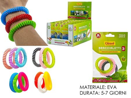 CITRONE' BRACCIALETTO ALLA CITRONELLA BUSTA DA 3 PEZZI
 [Conf.da 48 buste]