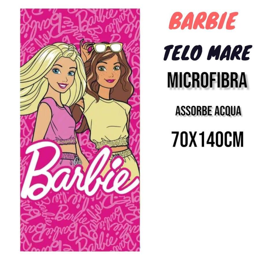 TELO MARE  BARBIE IN MICROFIBRA mis. 70x140 cm