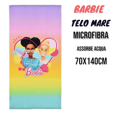 TELO MARE  BARBIE IN MICROFIBRA mis. 70x140 cm
