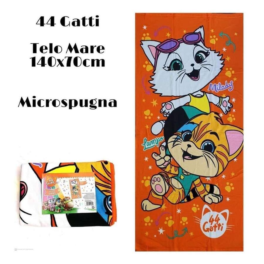 TELO MARE  44 GATTI IN MICROFIBRA mis. 70x140 cm