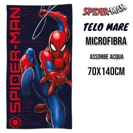 TELO MARE  SPIDERMAN IN MICROFIBRA mis. 70x140 cm