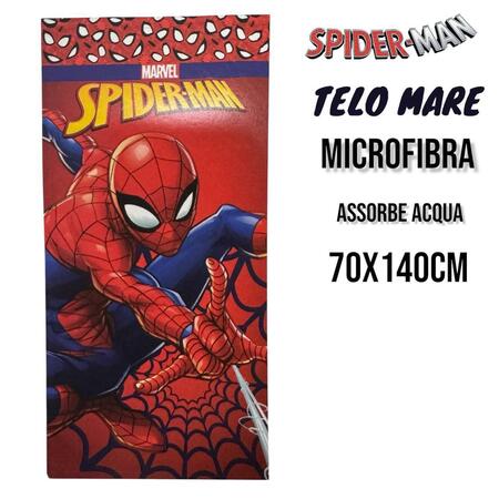 TELO MARE  SPIDERMAN IN MICROFIBRA mis. 70x140 cm