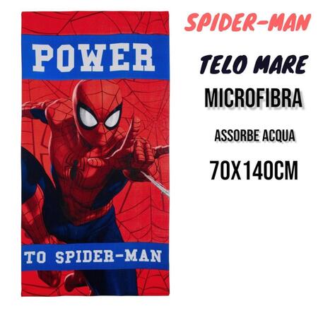 TELO MARE  SPIDERMAN IN MICROFIBRA mis. 70x140 cm