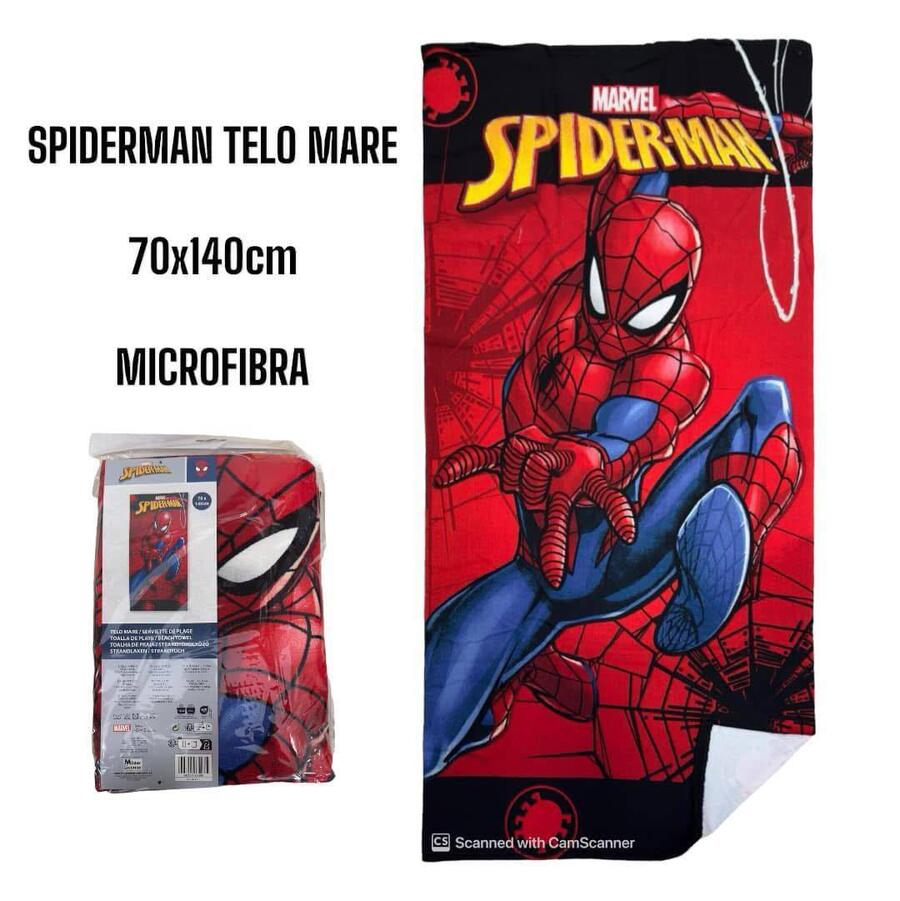 TELO MARE  SPIDERMAN IN MICROFIBRA mis. 70x140 cm