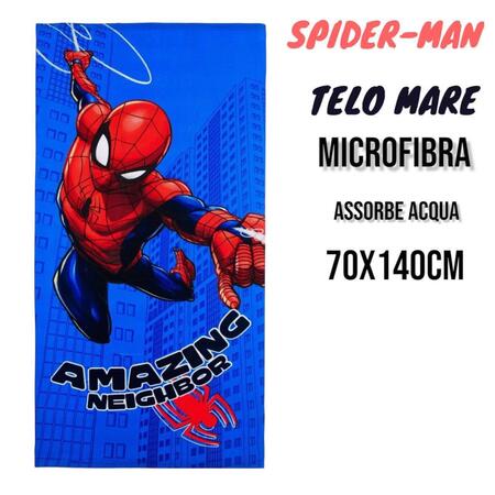 TELO MARE  SPIDERMAN IN MICROFIBRA mis. 70x140 cm