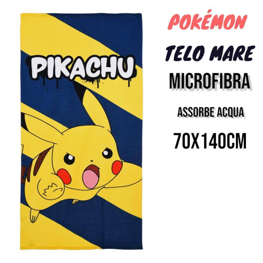 TELO MARE  POKEMON IN MICROFIBRA mis. 70x140 cm