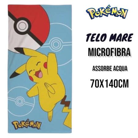 TELO MARE  POKEMON IN MICROFIBRA mis. 70x140 cm