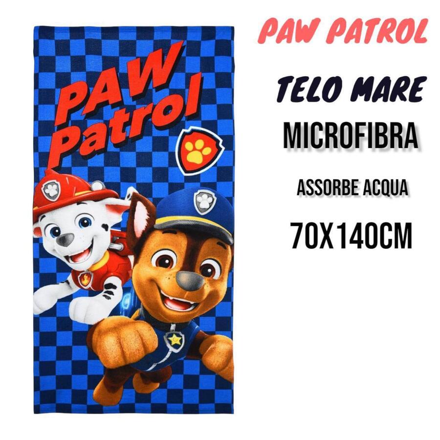 TELO MARE PAW PATROL IN MICROFIBRA mis. 70x140 cm